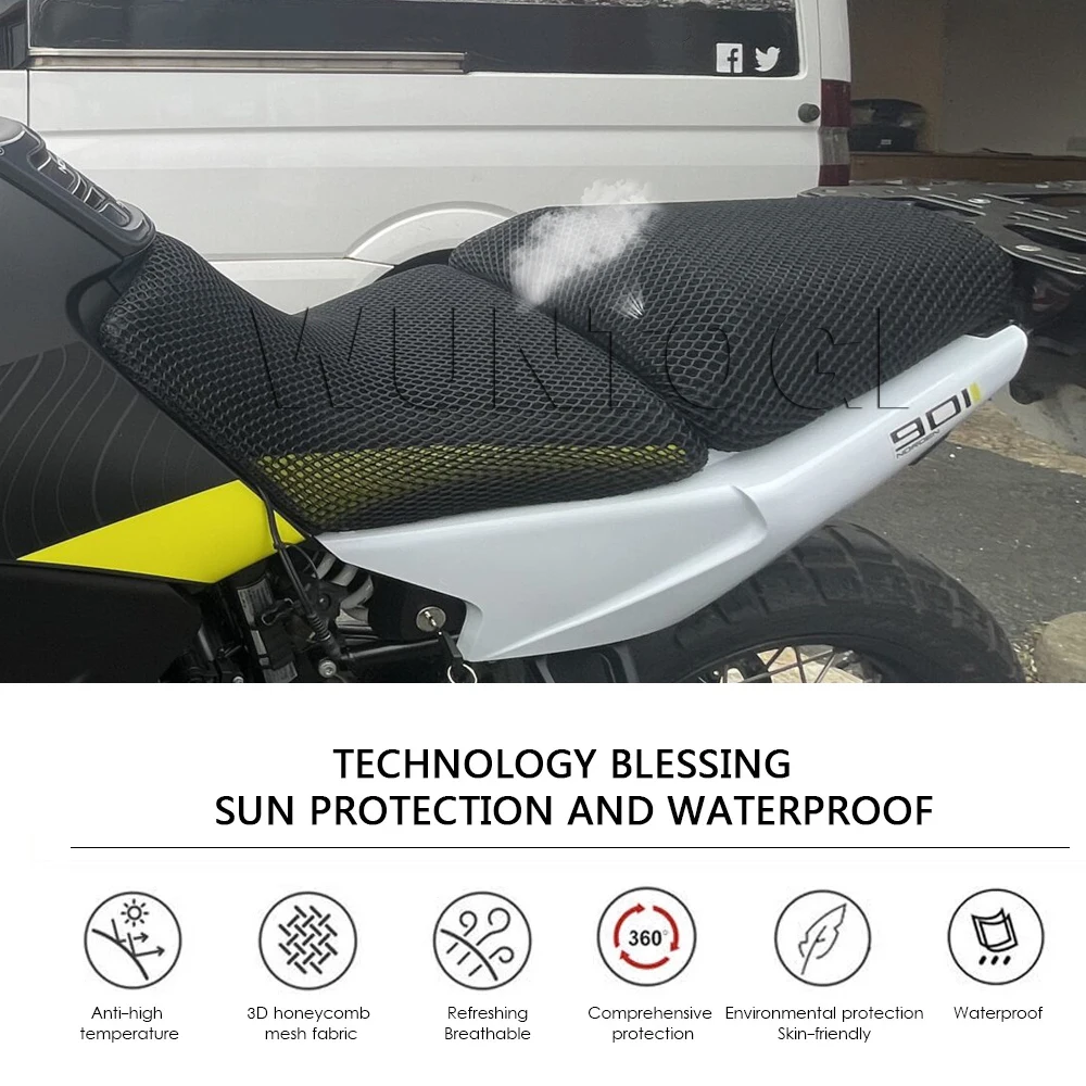 Защитный чехол для сиденья мотоцикла Husqvarna Norden 901 2022 из 3D-сетки.
