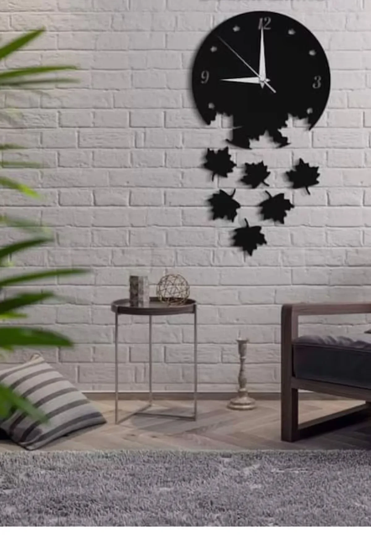 

Home and Garden Decoration Wall Clock with Heart and Accessories 50x50cm, Wood Clock with Wheel Motif 40x40 and Leaf Casting Wall Clock
