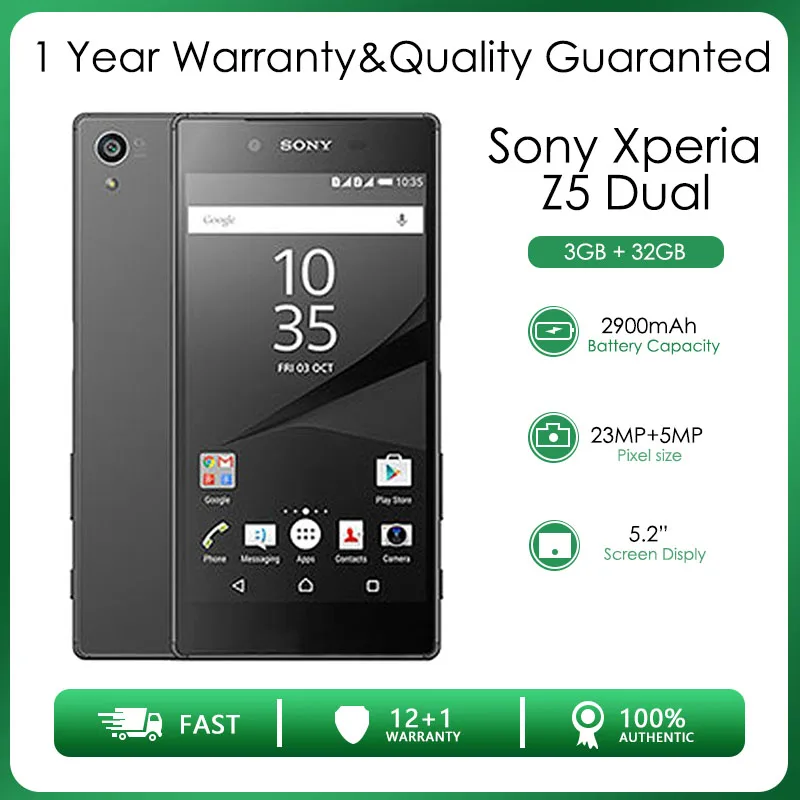 Sony Xperia Z5 Dual E6683 Восстановленный Оригинальный разблокированный 3GB 32G Wi-Fi дешевый б/у