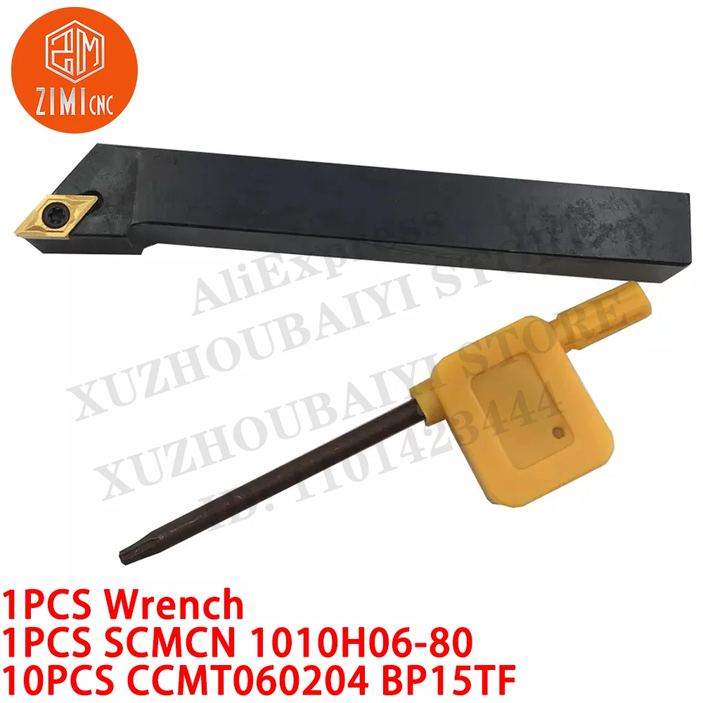 1P SCMCN 1010H06-80 Держатель токарного инструмента 10×100 мм +10 шт CCMT060204 BP15TF твердосплавные