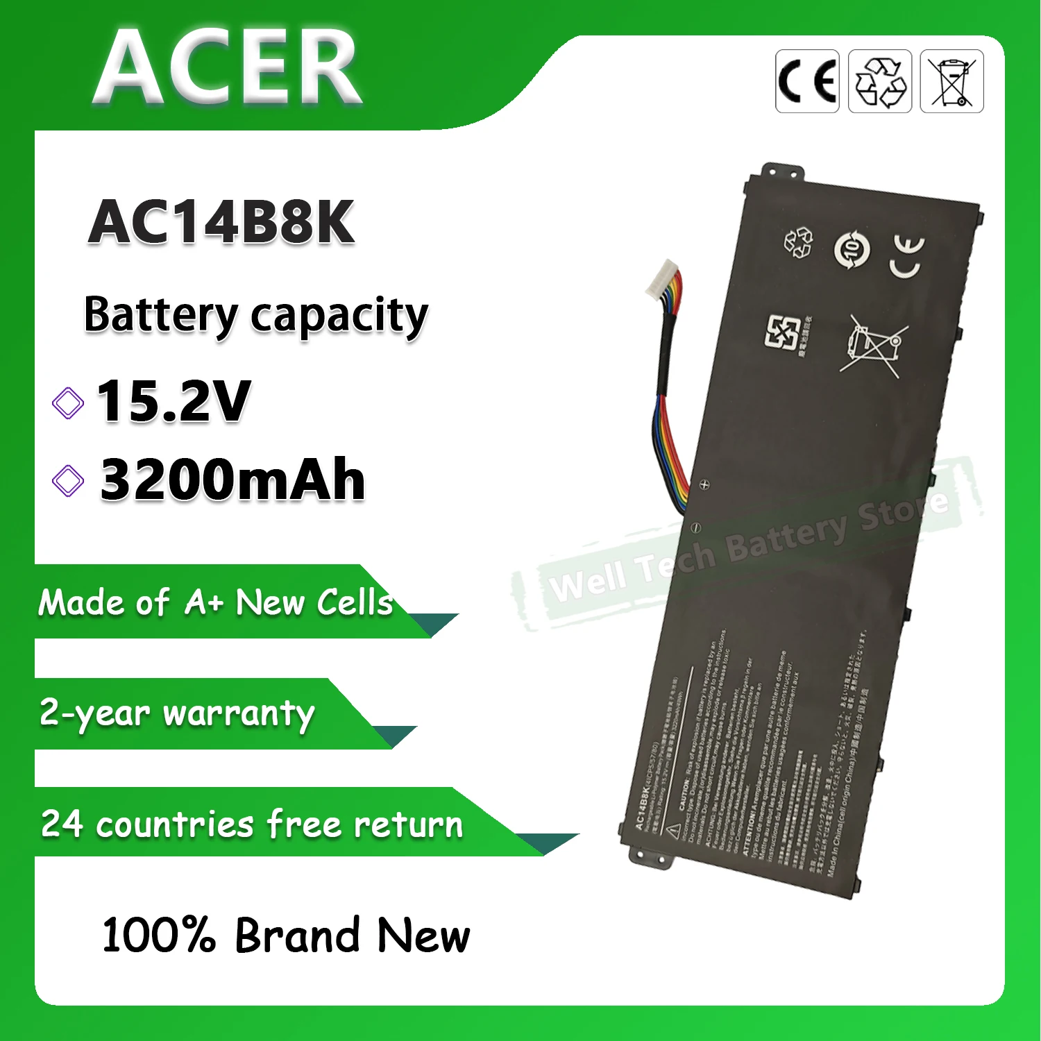 Аккумулятор для ноутбука AC14B8K AC14B3K ДЛЯ ACER Aspire V13 V11 V3-371 V3-331 V3 V3-111 V3-111P TravelMate X359 X349 B115-M