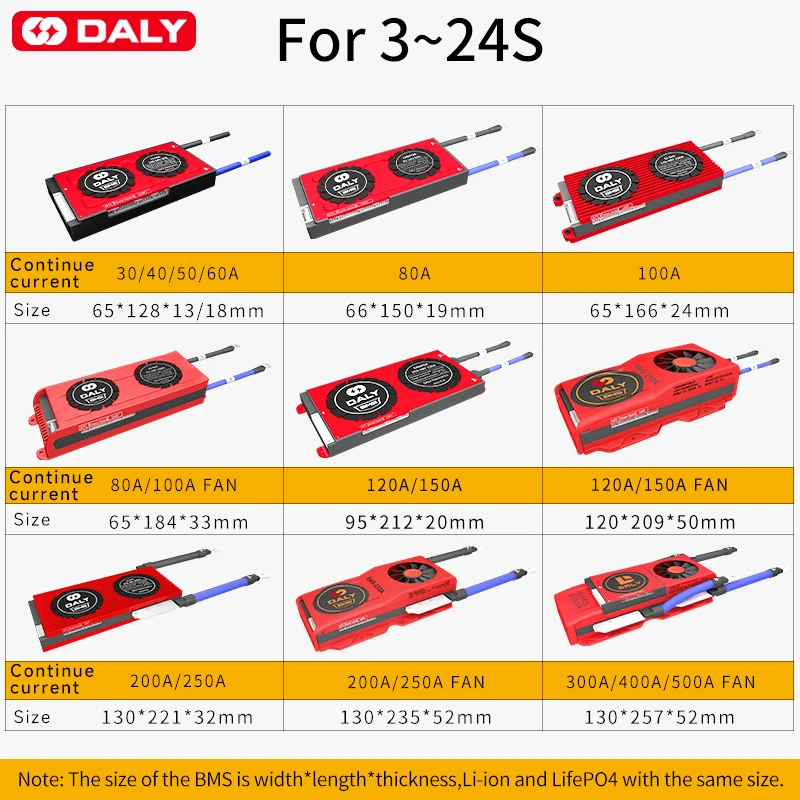 Аккумулятор Daly Smart bms 18650 Li-Ion lifepo4 4s 3s 12v 6s 7s 8s 24V 10s 12s 13s 14s 1 20s 24s 36V 48V 30a 40a 120a 200 А 300 -
