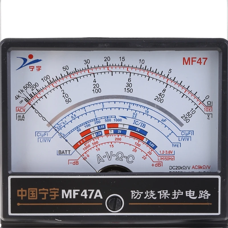 

Portable Mechanical Pointer Type Multimeter Measurement AC for DC Current Meter Ammeter Ohmmeter MF47/JO411 Multitester