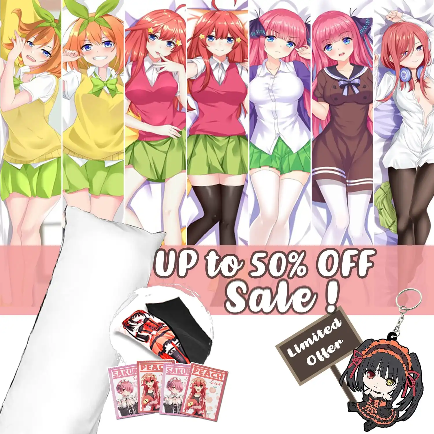 Наволочка для обнимания в японском стиле с принтом из аниме дакимакура