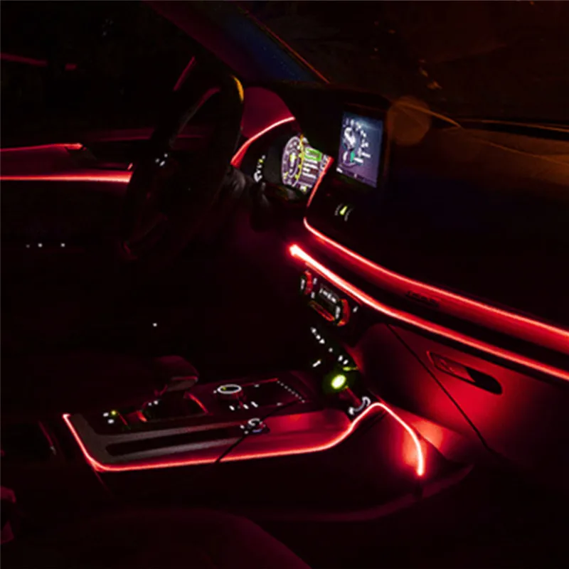 

Red LED Auto Car Interior Decor Atmosphere Wire Strip Light Lamp For Toyota Honda KIA Seat Opel Hyundai Ford E46 Accessories 12V