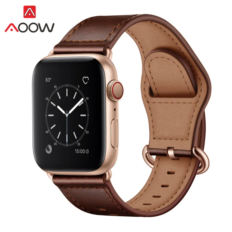 Genuine Leather Strap for Apple Watch iwatch 7 6 5 4 3 2 SE 38mm 42mm 41mm 40mm 44mm 45mm Men Women Crazy Horse Leather Band