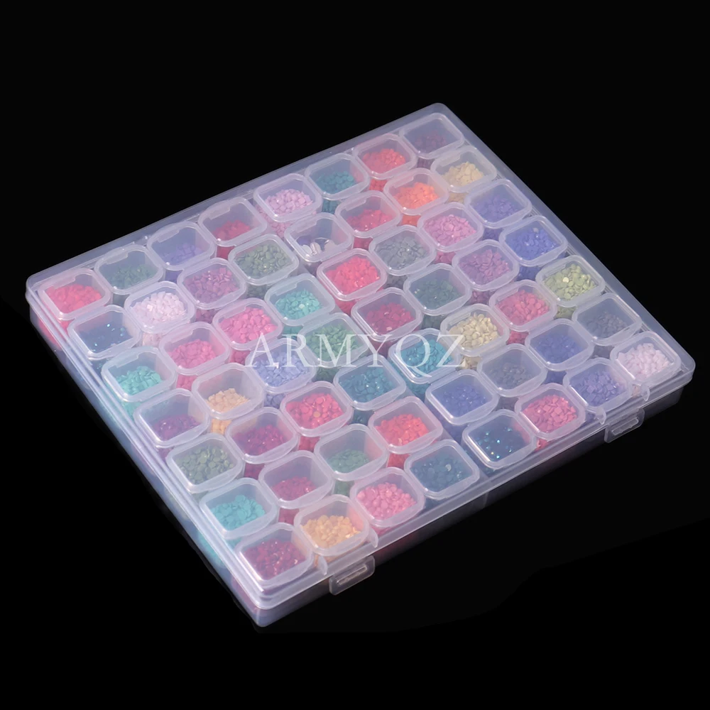 

Пластиковый ящик для хранения с вышивкой и бусинами, 28/56 отделений