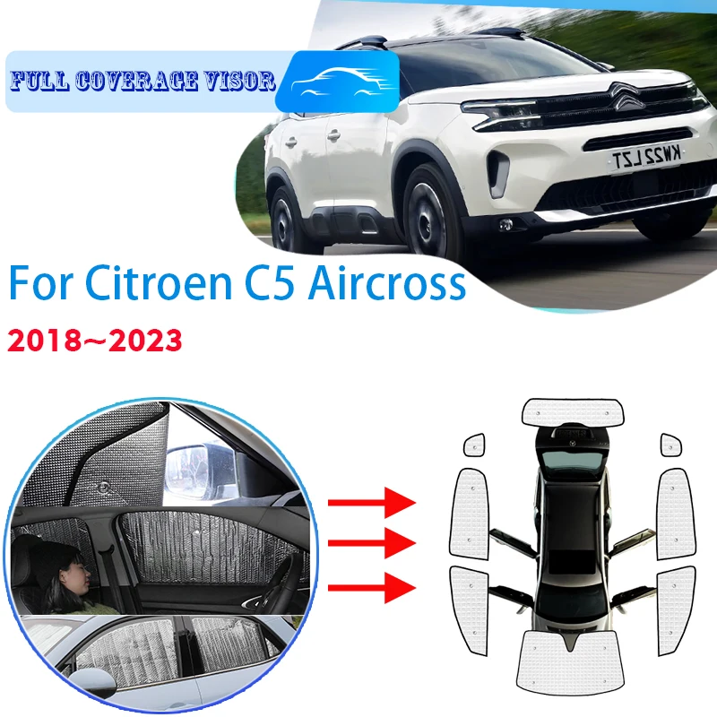 

Car Full Coverages Sunshades For Citroen C5 Aircross 2018~2023 2019 2020 Anti-UV Car Sunscreen Window Sunshade Cover Accessories
