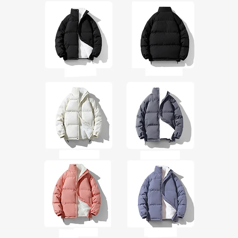 Одежда Воротничком Для Мужчин И Женщин Зимняя С Плюсом ТолсТая Широкая КуртКа