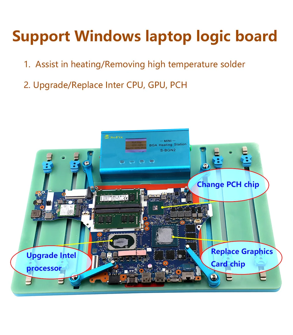 SoFix S-BGN2 Mini BGA нагревательная станция для Macbook Pro Logic пайка сварка удаление чипа T2
