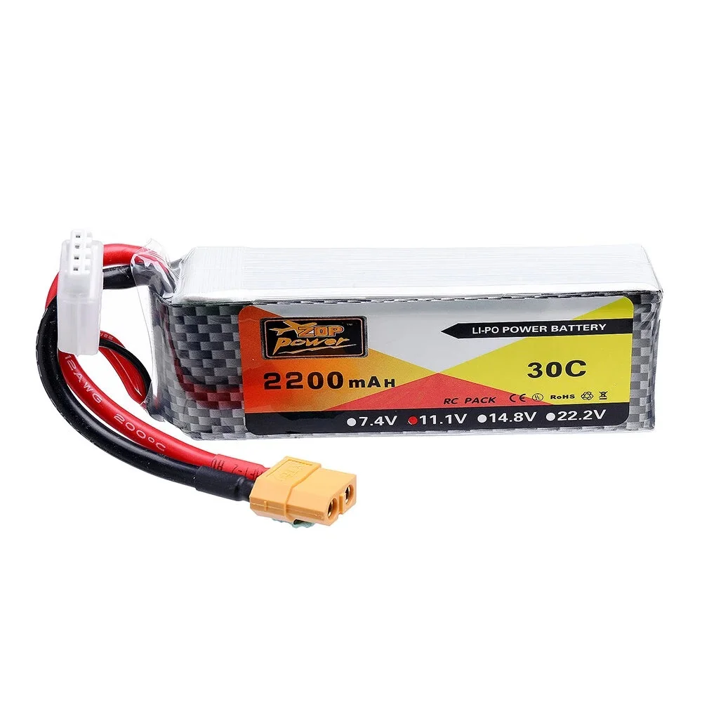 ZOP Power 11.1V 2200mAh 30C 3S Lipo Батарея Разъем XT60 |