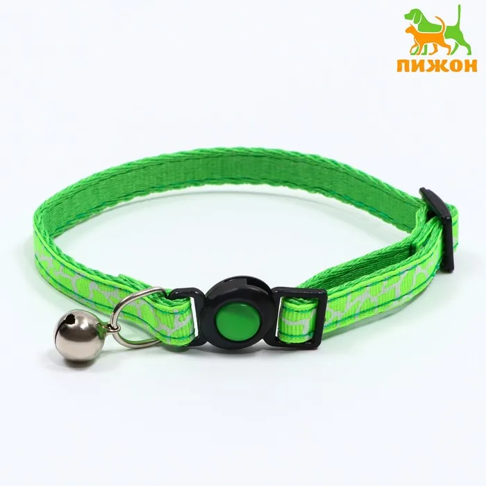 Ошейник кошачий &quotЖираф&quot 30 х 1 см зелёный |