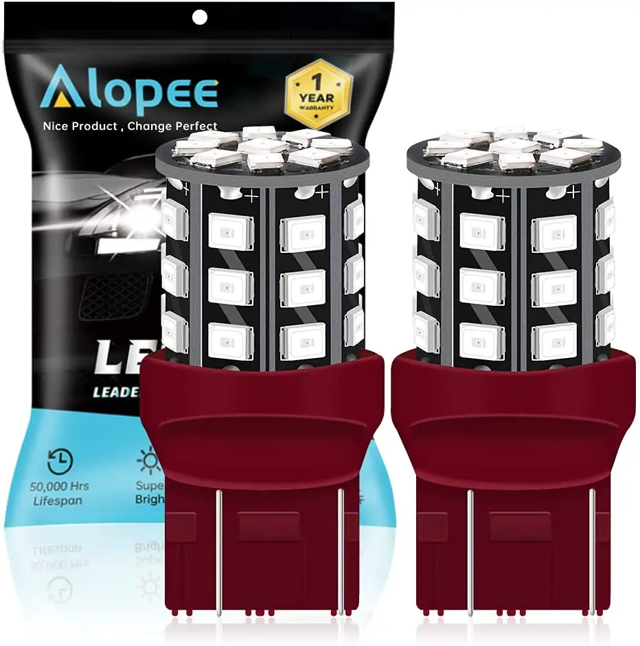 

2-Pcs 7443 7440 992 T20 Car Tail Brake Light Red 2835 33 SMD LED Light Bulb Replacement for Tail LED Bulb Parking Light 12V-24V