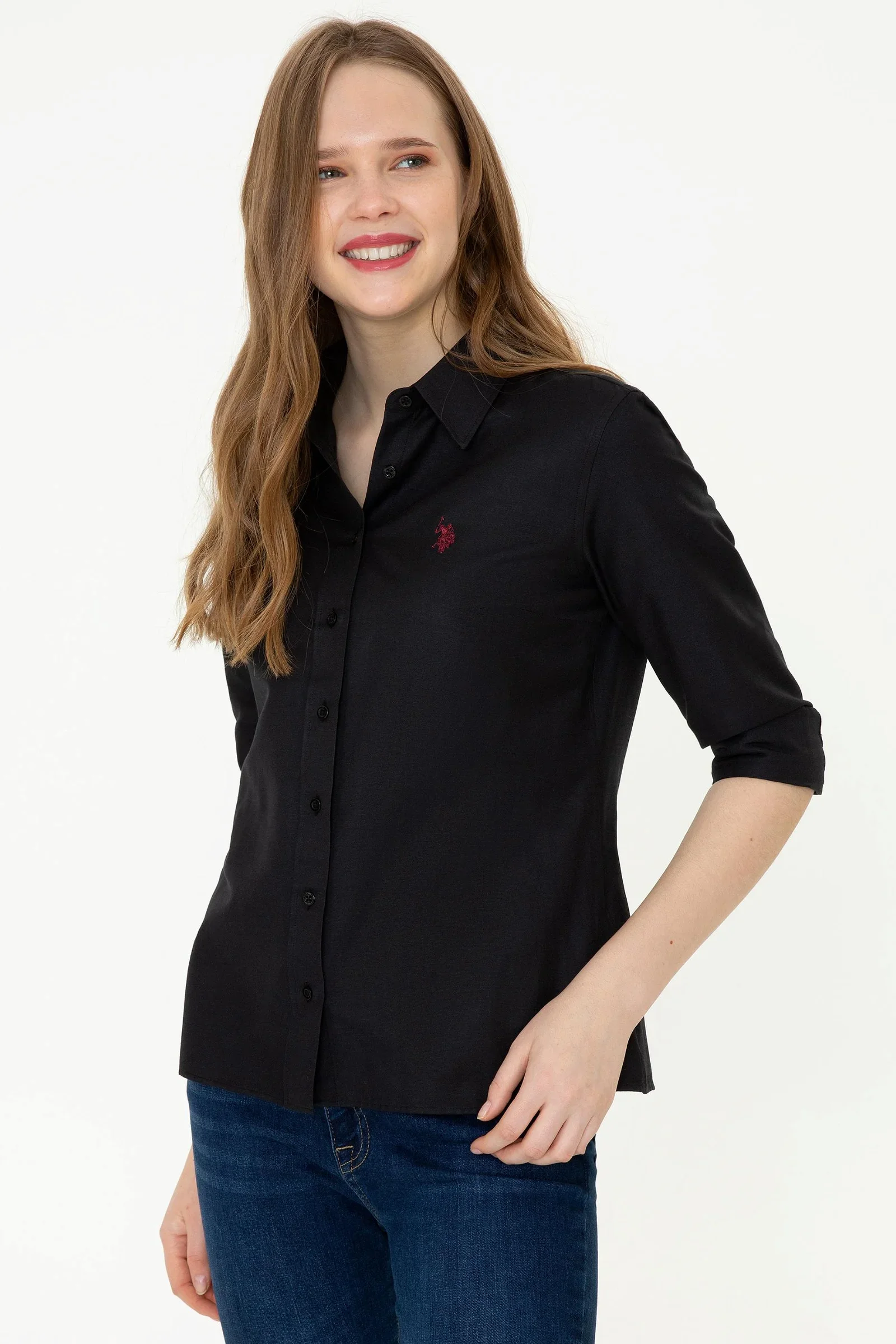 Женская черная рубашка Uzunkol Basic