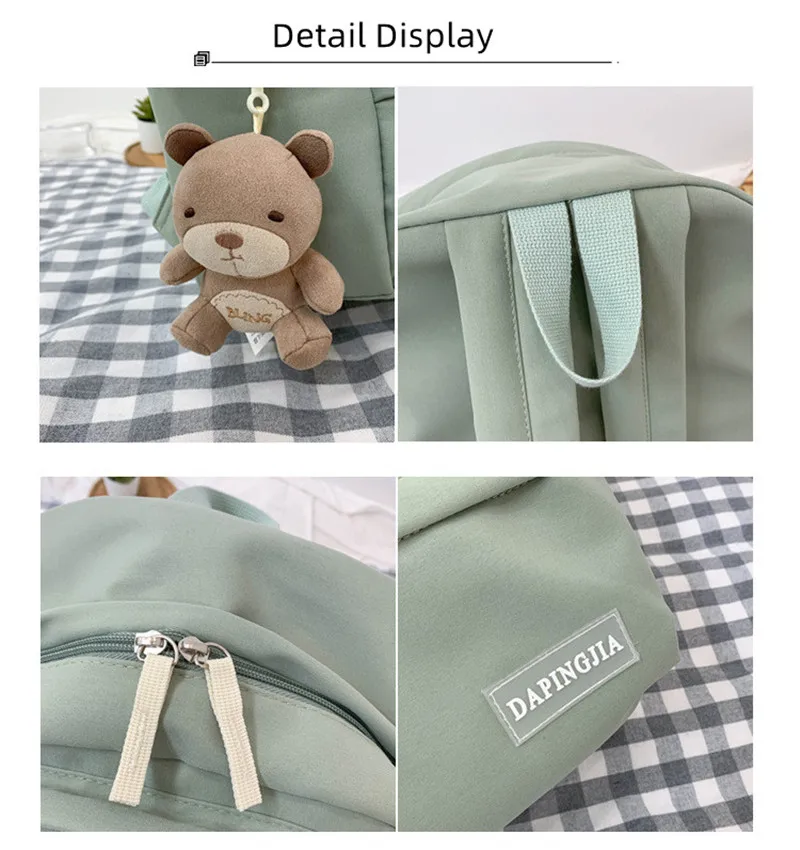 College Students New Solid Colour Simple And Versatile Fashion Casual Large Capacity Travel Backpack