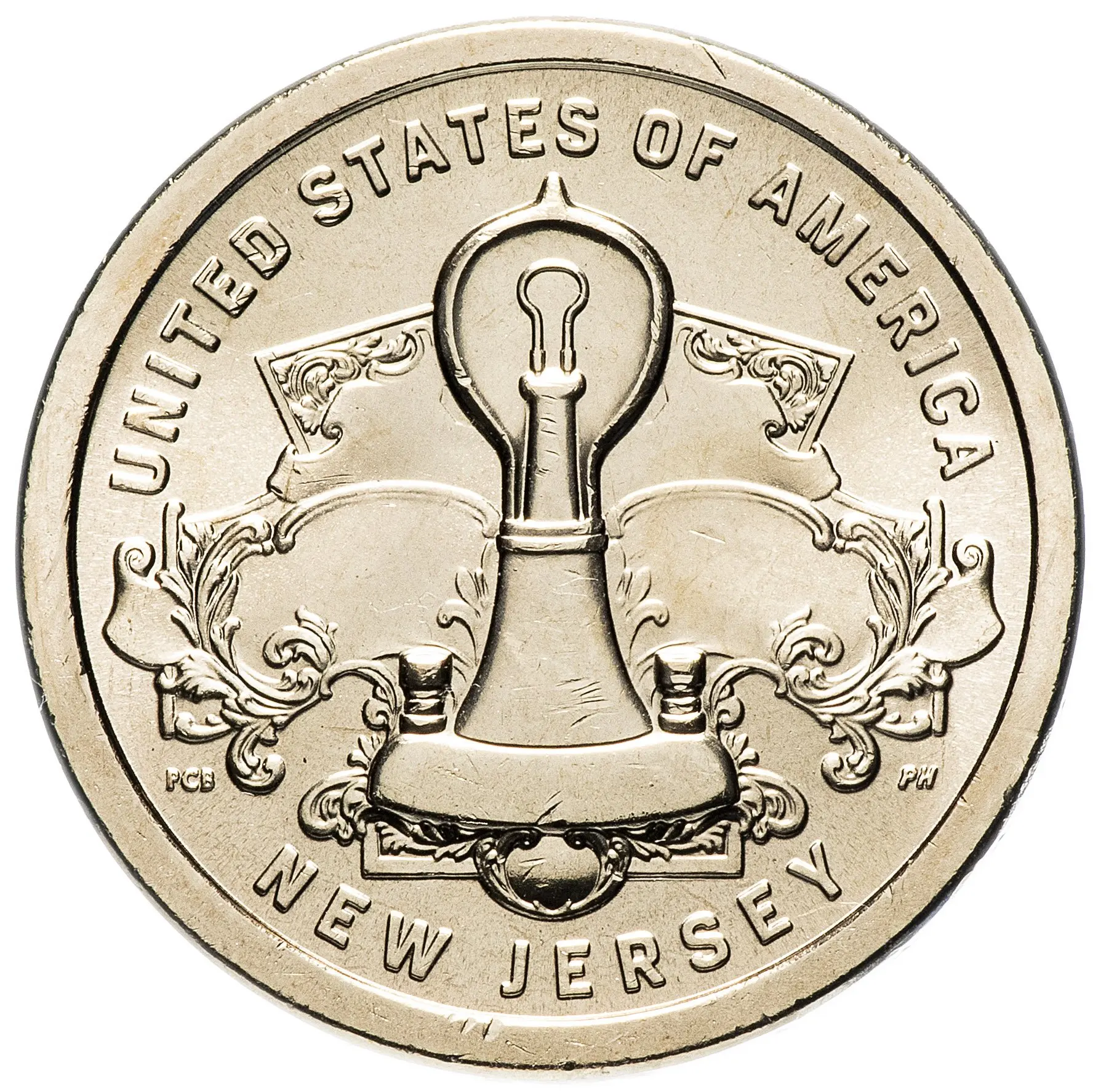 1 доллар 2019. Монета 1 доллар США лампа накаливания Томаса Эдисона (Нью-джерси). Монета с лампочкой Эдисон. Лампочка доллар. Доллар колокол.