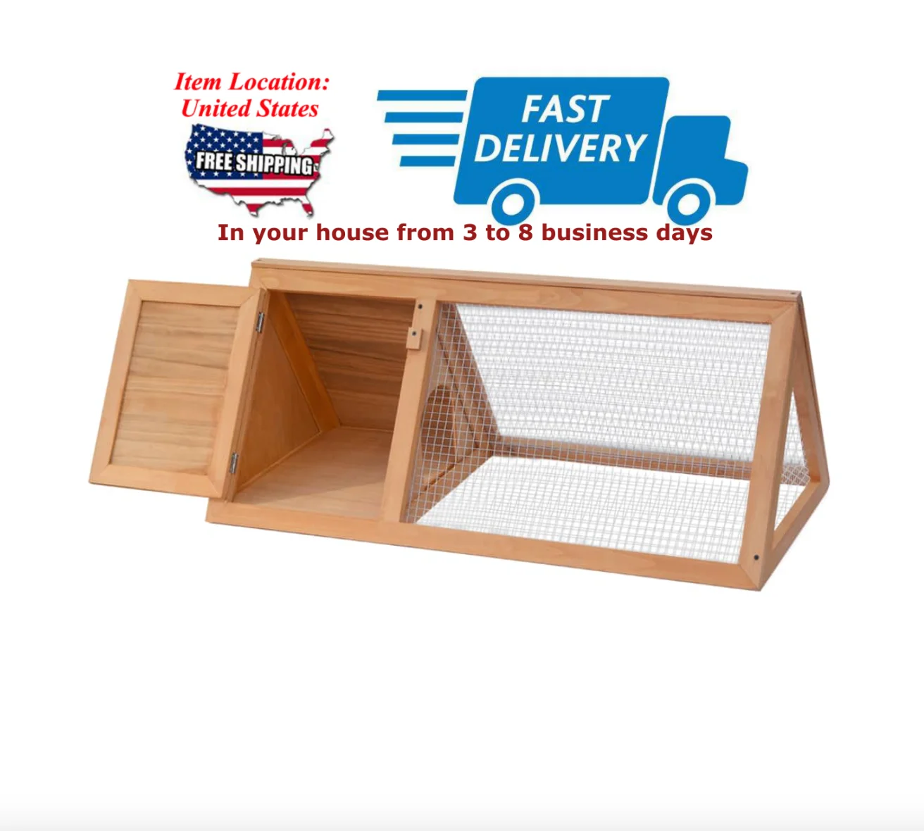 

Animal Rabbit Cage Wood Cage for Rabbit or Small Animals, SHIPPING FROM UNITED STATES