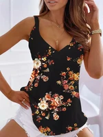 floral v neck casual camisole y2k clothes ropa mujer corset top tops women top mujer vetement femme summer clothes for women
