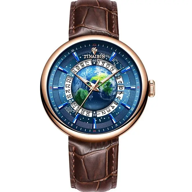 Коричневые силиконовые часы в форме розы автоматические механические мужские