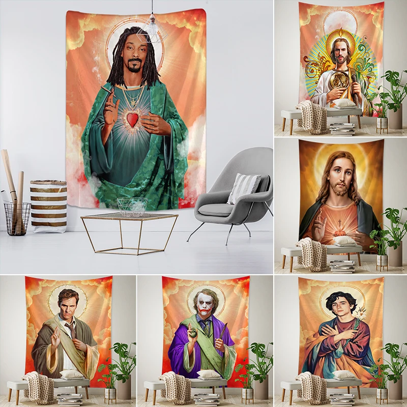 

Snoop Dogg Tapestry Rapper Jesus Tapestry Wall Hanging Mystical Psychedelic Boho Aesthetic Room Hippie Bedroom Background Decor