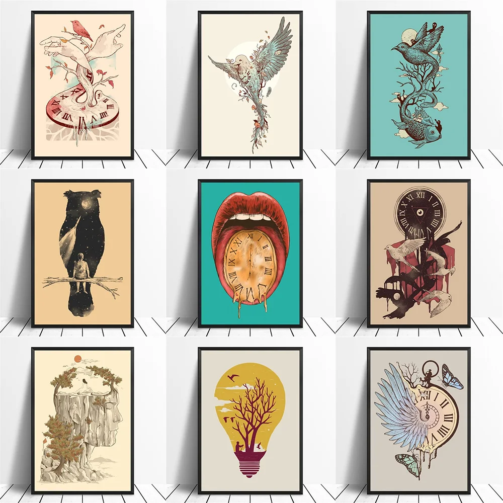 

Modern Surrealism Animal Canvas Painting Abstract Creativity Novel Style Dream Posters Prints Fashion Art Home Decoration