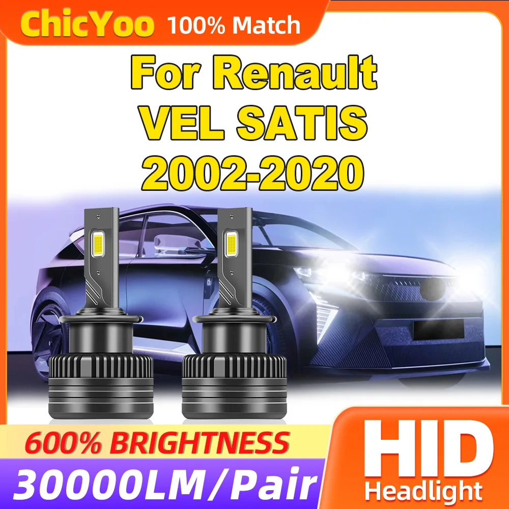 30000LM Ксеноновые фары 120 Вт Автолампы 6000K 12 В HID для RENAULT VEL SATIS 2002-2015 2016 2017 2018 2019 2020