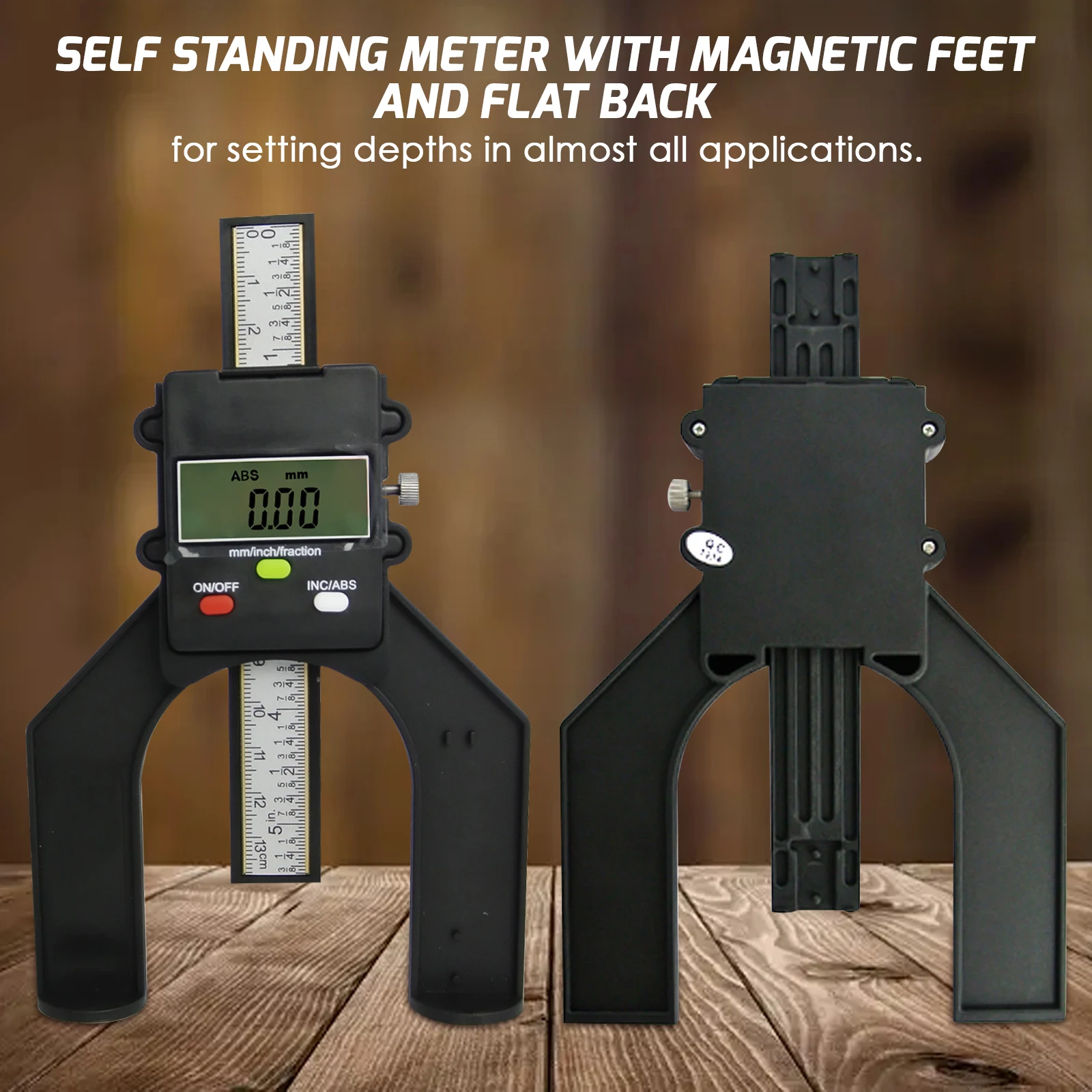 

Digital Router / Depth Gauge Self-standing w/ Magnetic Feet 80mm Dual Metric & Imperial Scale