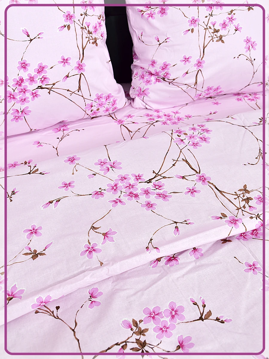 Постельное белье Шуйская бязь Сакура розовая 6698-2 |