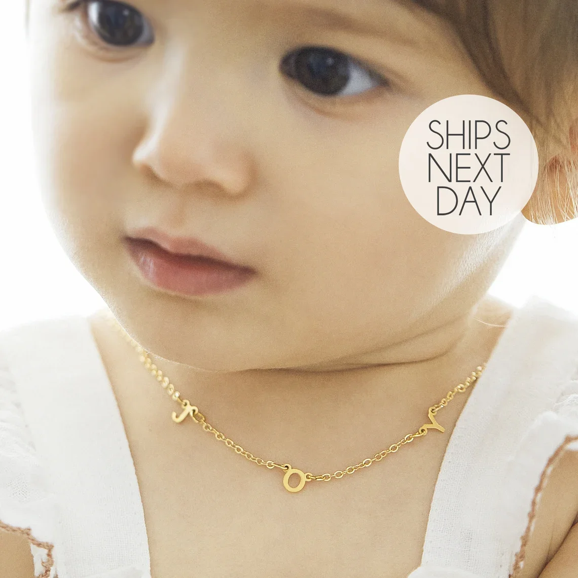 Подарочное ожерелье для маленьких девочек с буквенным именем ребенка