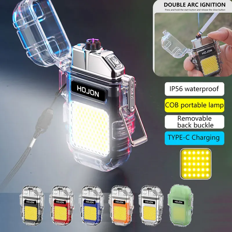 

Многофункциональные аварийные лампы с двойной электрической дугой, USB, COB светильник водонепроницаемая, Type-C, зарядка с задней пряжкой, обору...