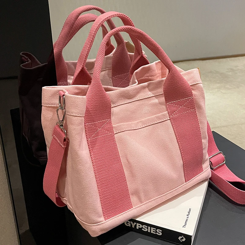 

New Large-Capacity Brand Canvas Versatile Western-Style High-Quality Texture Simple Women One-Shoulder Crossbody Tote Handbag