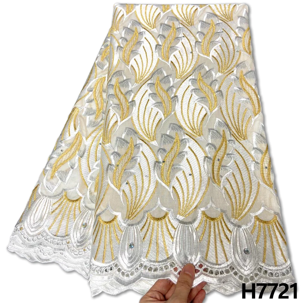 

White Swiss Lace Latest Fabrics Nigerian Swiss Voile Lace In Switzerland Cotton 100% Embroidery For Women Wedding Dresses HJ7721