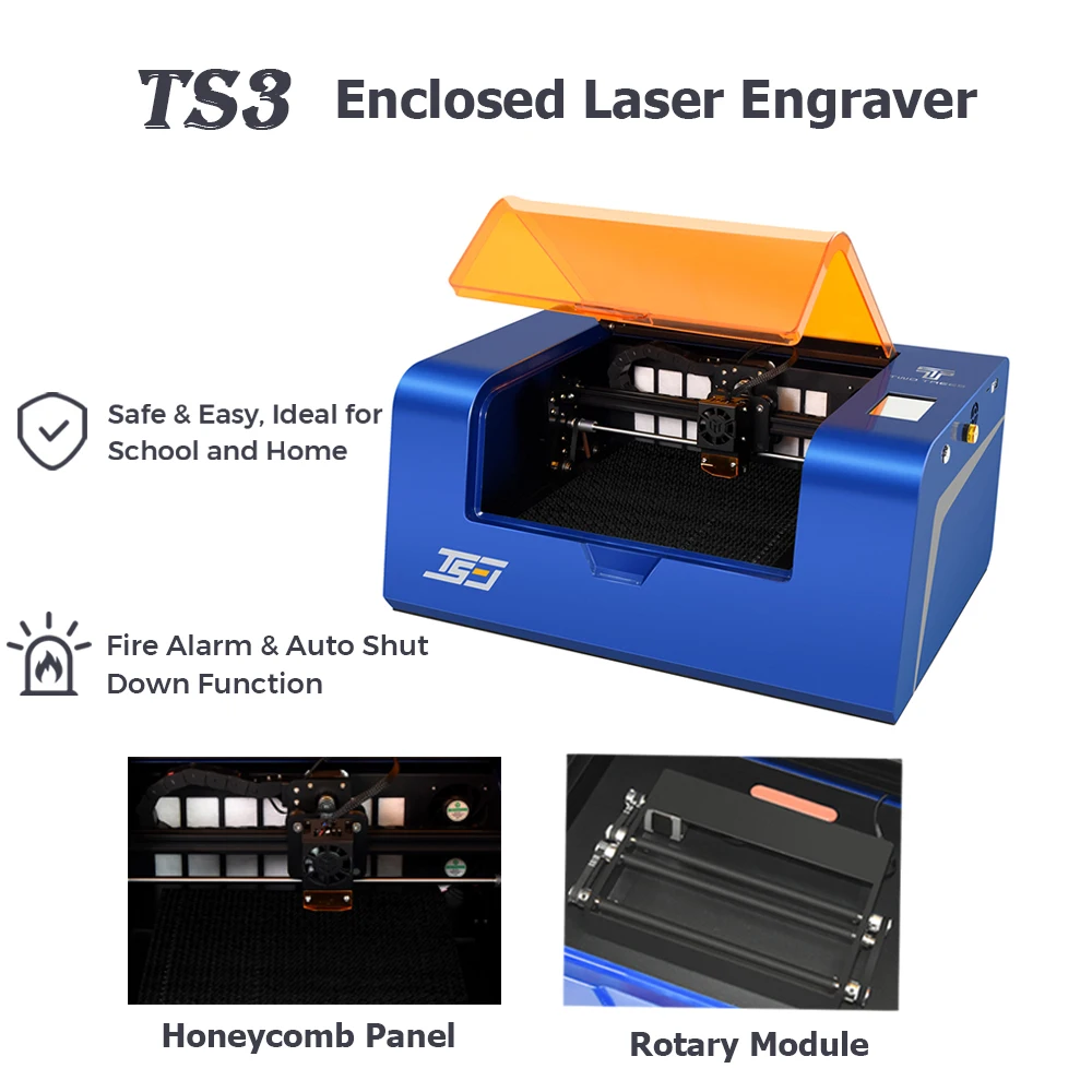 

Лазерная гравировальная машина Twotrees TS3, 40 Вт/80 Вт, закрытая лазерная трубка с диоксидом углерода, высокоточная резьба «сделай сам», 300x200 мм