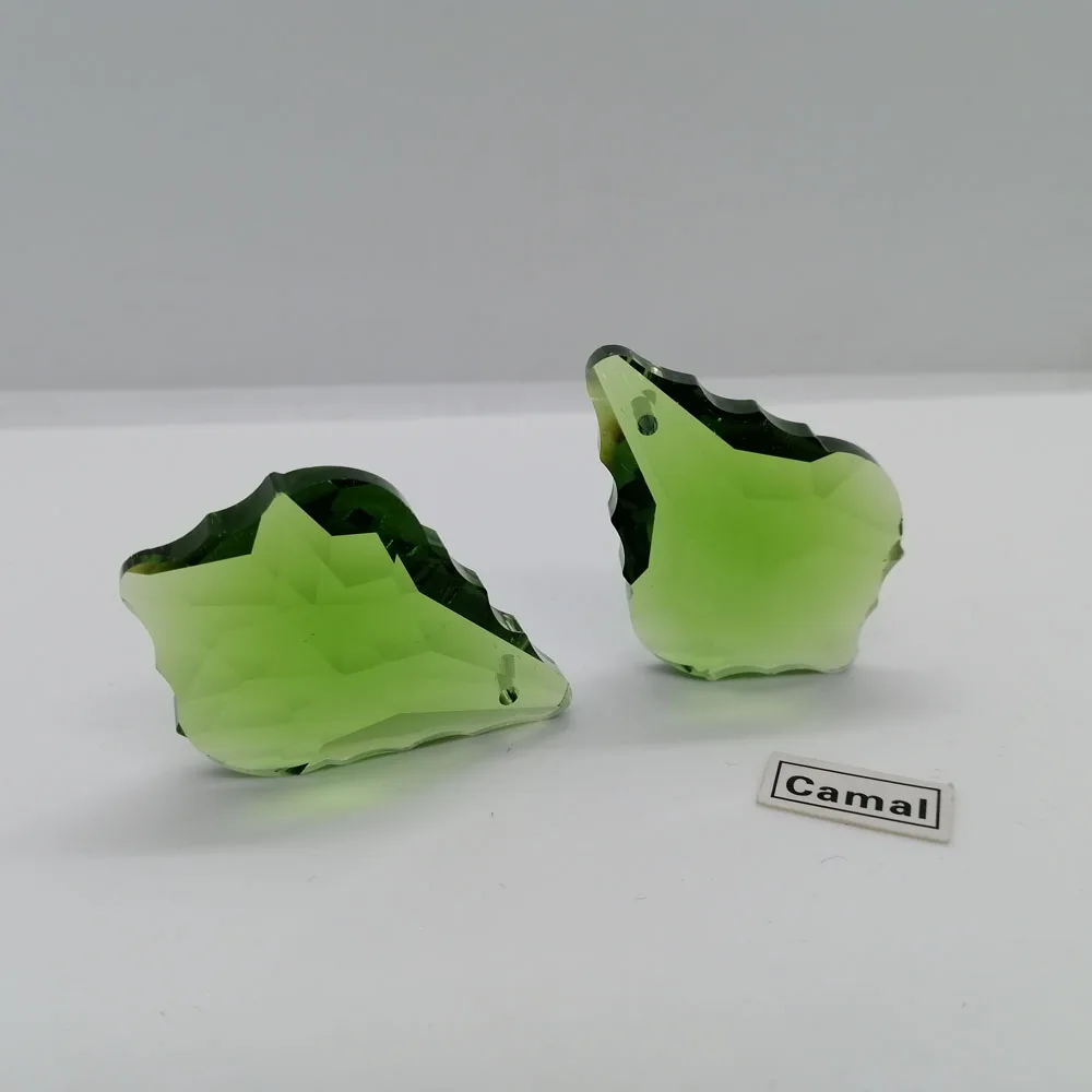 Camal 5 шт. 38 мм K9 зеленые кленовые листья Хрустальные стеклянные призмы Подвески Подвесной Ловец Солнца лампа освещение люстра подвесной Декор