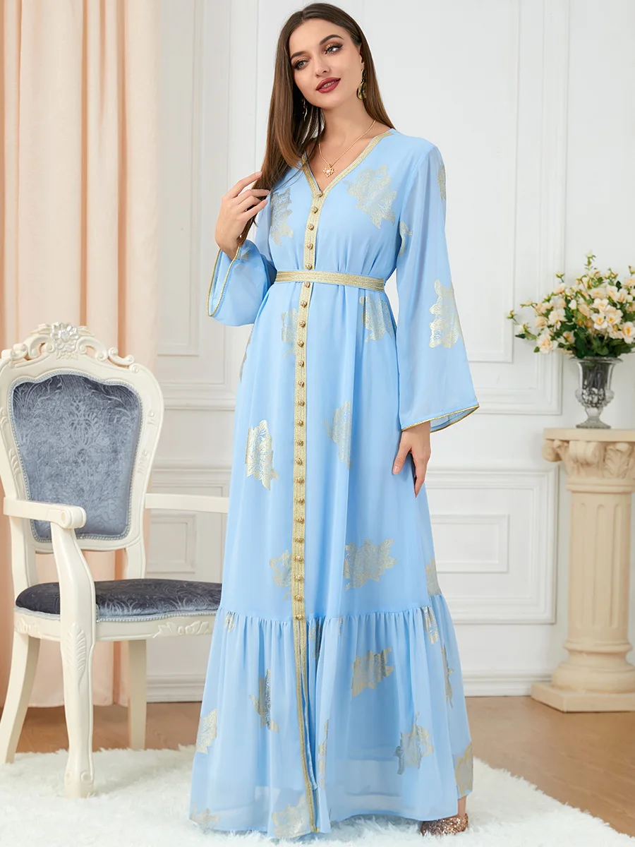 Luxury Evening Dresses 2023 Muslim Abaya Maxi Dress Long Sleeve Abayas For Muslim Dubai Dress Outfits Chiffon Eid Turkey