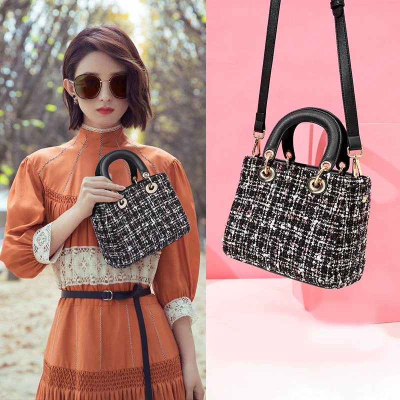 

Paparazzi elegant womens handbags Plaid Contrasting colors pu leather shoulder bag for ladies girls 2022 summer trend bag