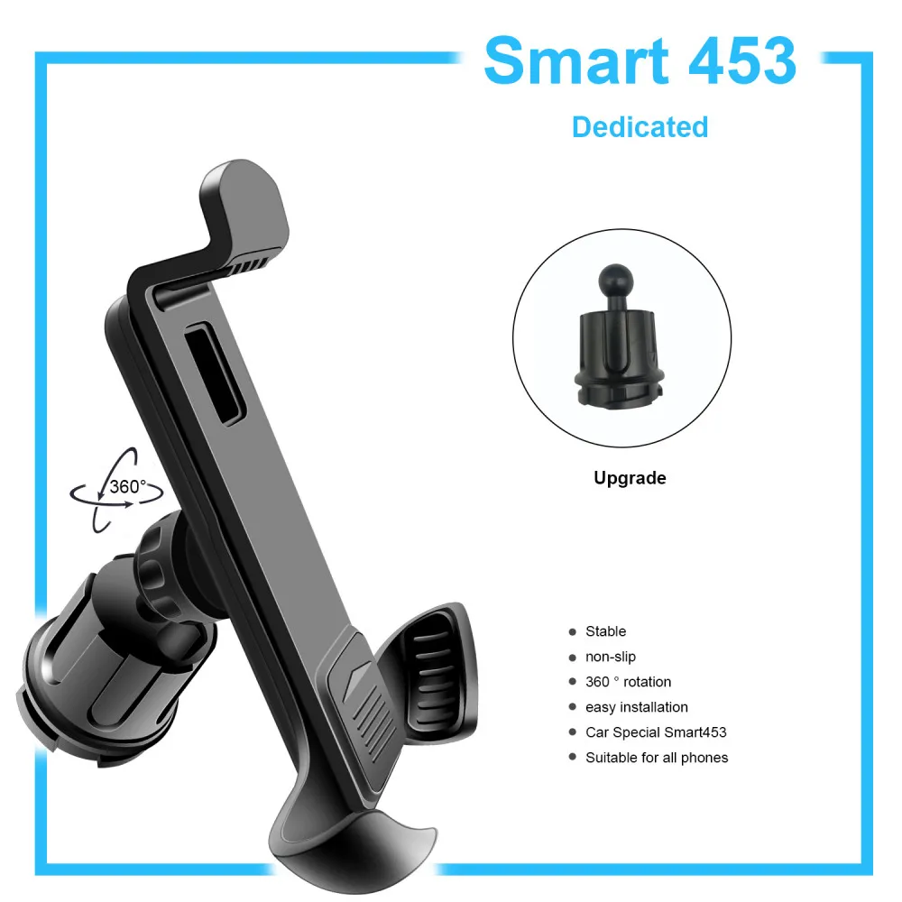 

Mobile Phone Holder Car Holder Gravity Bracket Air Vent Stand Mount for smart 450 451 smart 453 fortwo navigation radio forfour