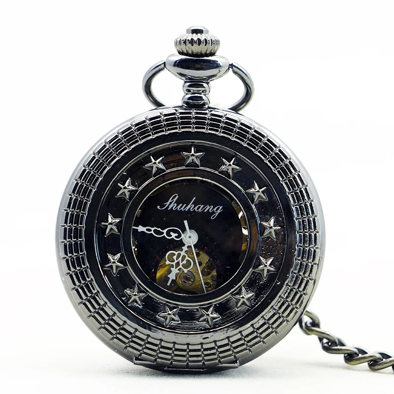 Star Vintage Charm Mechanical Pocket Watch Personalised Hand Wind Casual Fashion Men Women Pocket Fob Watches reloj de bolsillo
