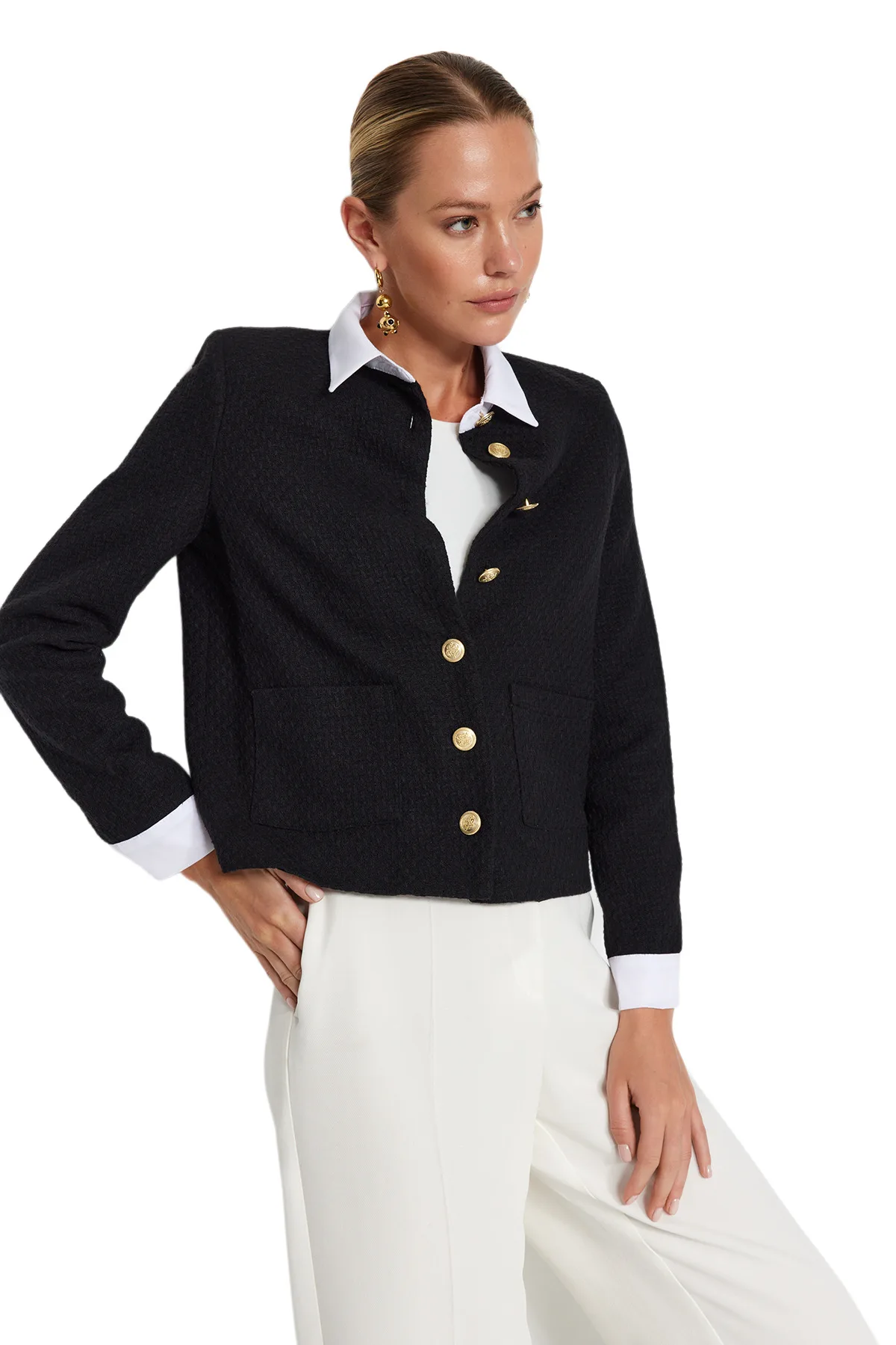 Модный дорожный женский деловой пиджак с длинным рукавом и прямым