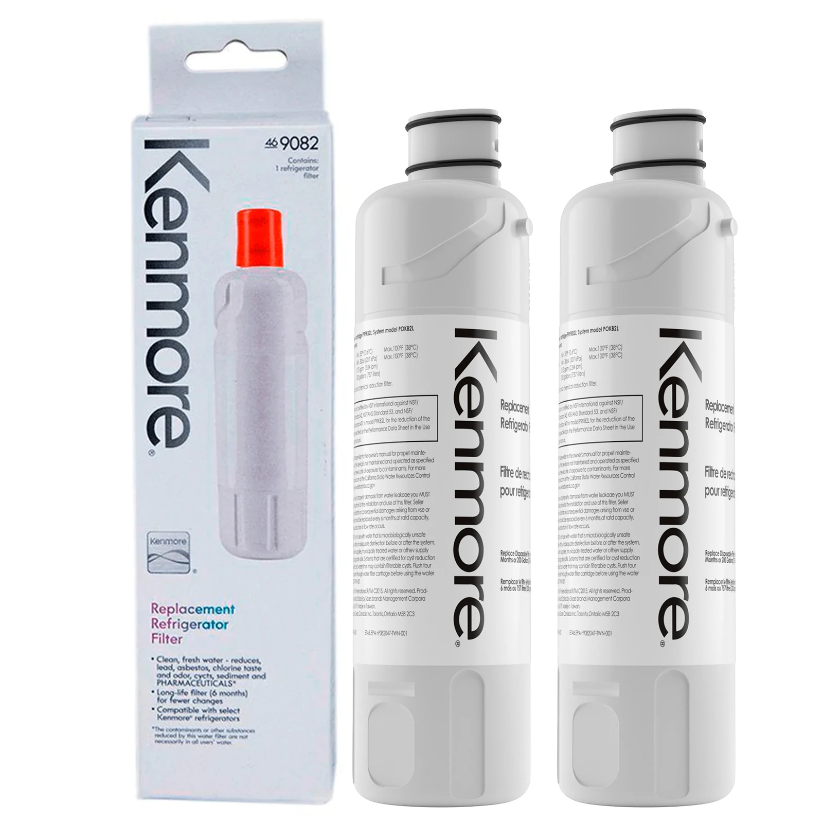 

Kenmore Refrigerator Replacement 1 Water Filter White (2 PACKS) 9083 9084