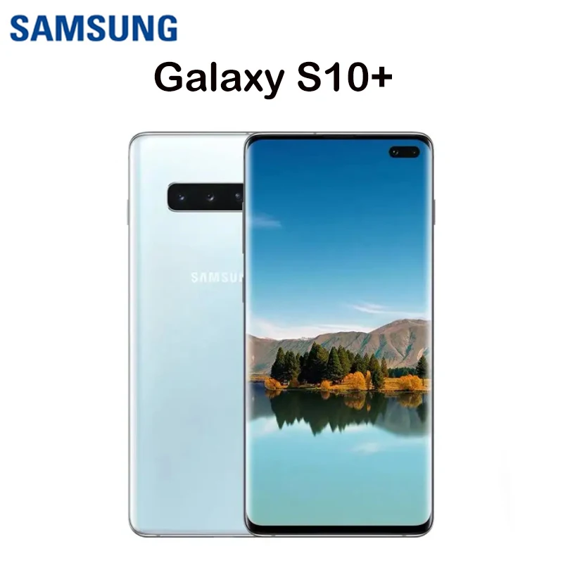 Samsung Galaxy S10+ G975F/DS 6.4 Inche 8GB RAM 128GB ROM Unlocked Cell Phone 16mp NFC Dual SIM Android Smartphone Global Version
