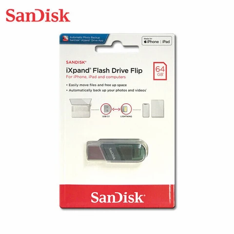 USB Flash drive 32GB Sandisk iXpand Flip USB 3.1 для Apple iPhone 7/8/ iPhone X / iPad Lightning