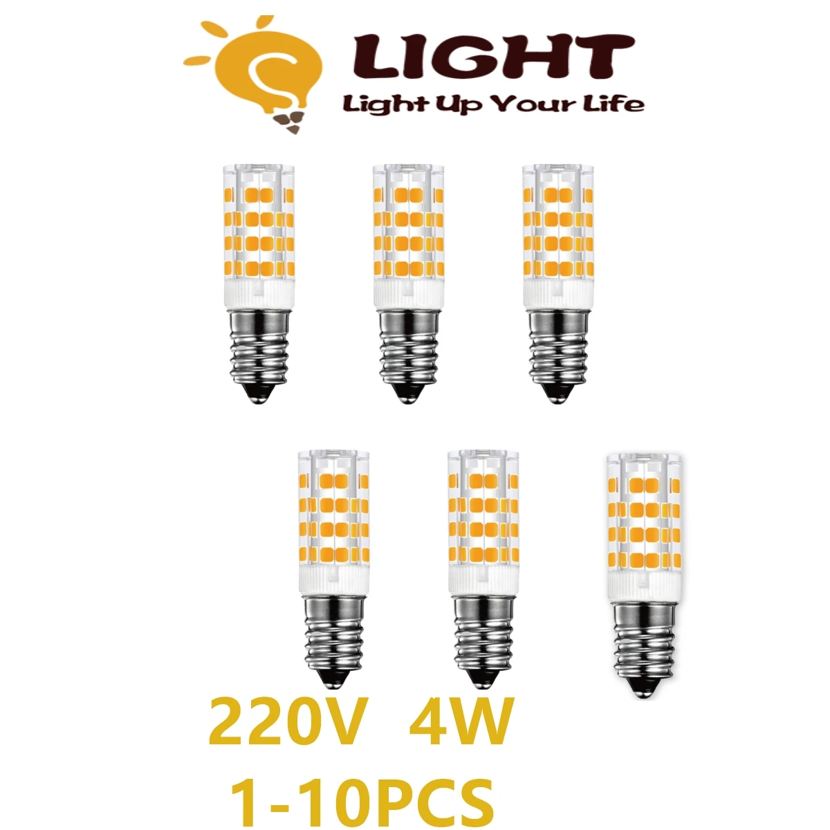 

1-10P LED corn lamp mini bulb 220V E14 super bright warm white 4W is suitable for crystal lamp living room and bedroom lighting