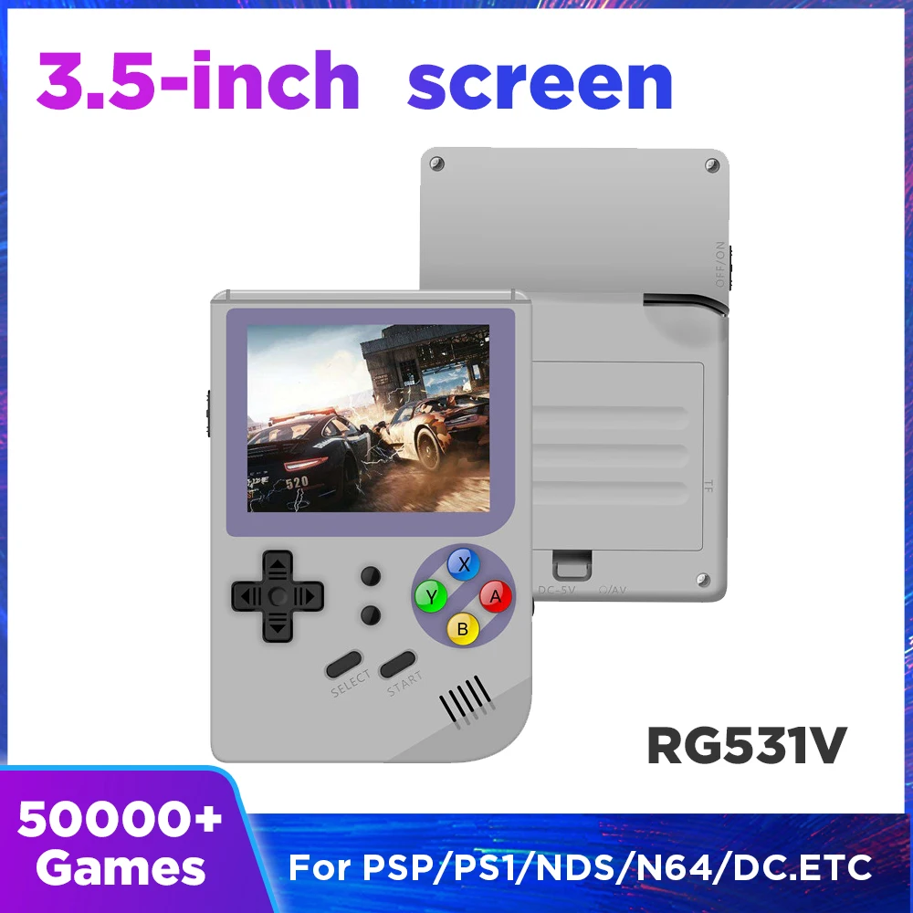 

Мини игровая консоль RG351V в ретро стиле, встроенная 16G 3,5 дюймов HD IPS экран RK3326, портативная консоль с открытым исходным кодом, поддержка PS1/PSP
