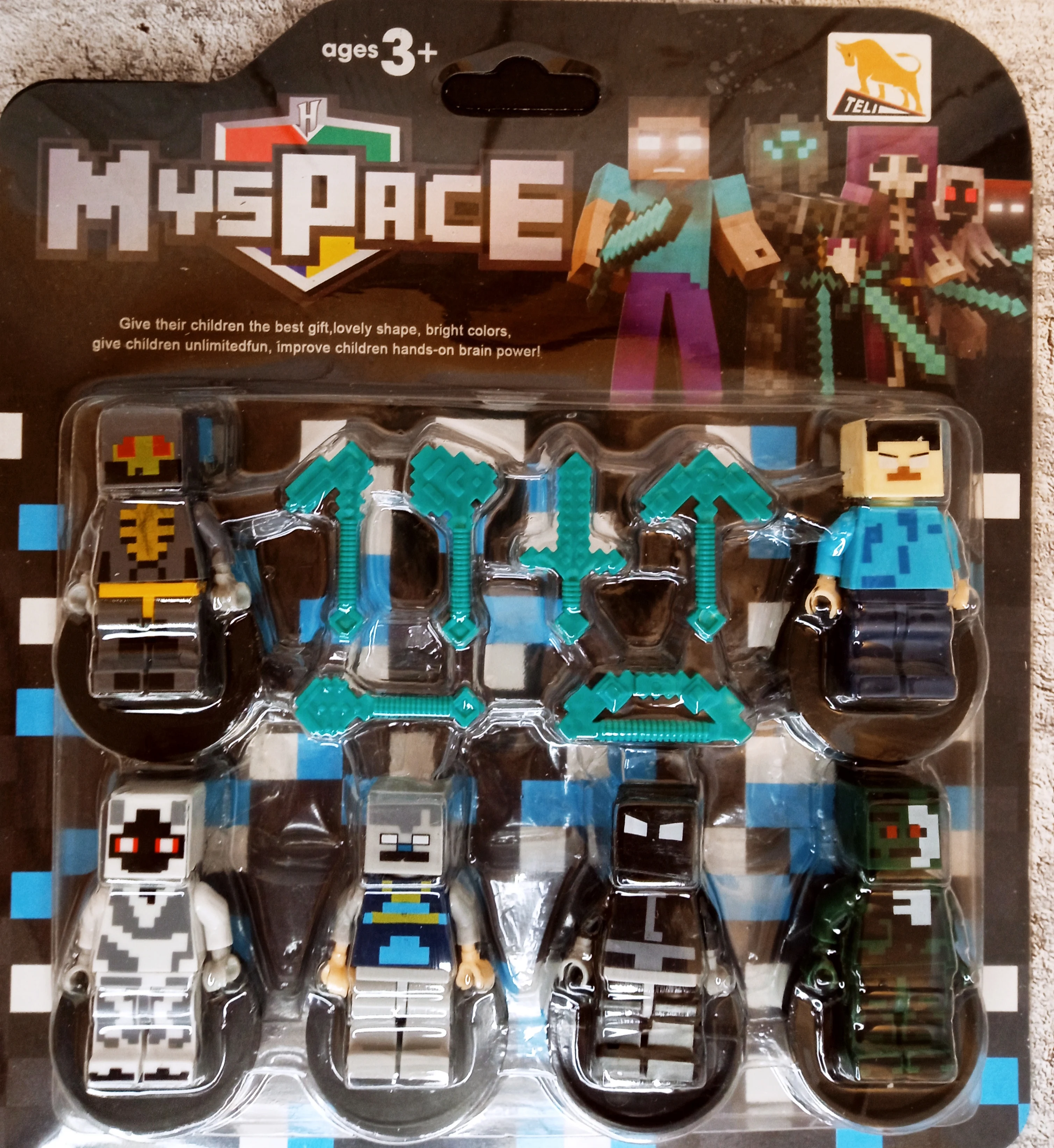 Майнкрафт 6 шт. фигурки конструктор человечки Не является брендом Лего |