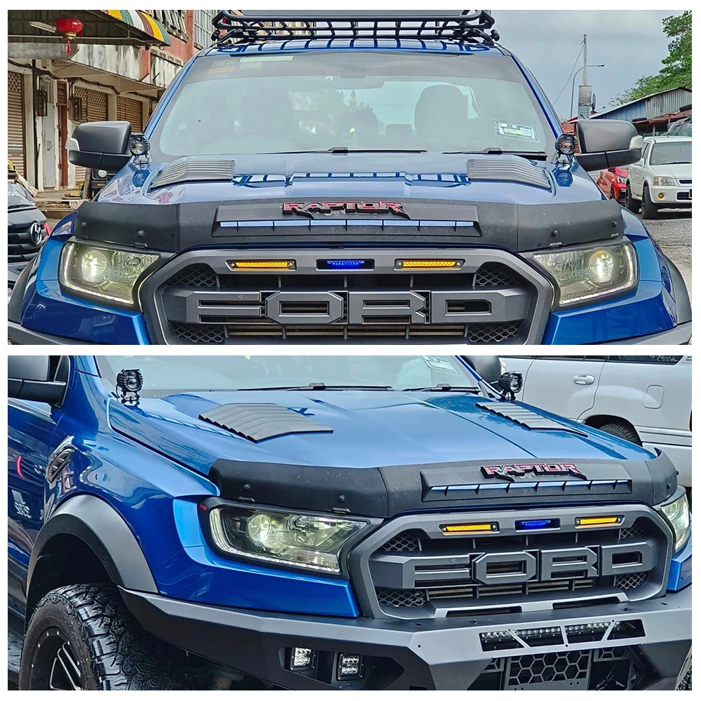 2 шт. накладка на крышку капота для Ford Ranger 2015-2022 Wildtrak XLT XLS XL T7 T8 MK2 MK3 Raptor Everest