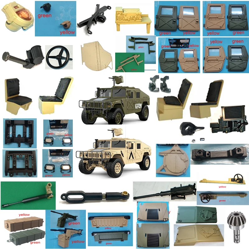 HG P408 1/10 16CH радиоуправляемая модель автомобиля U.S.4X4 Запчасти для военного