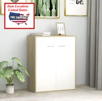 Sideboard White and Sonoma Oak 23.6"x11.8"x29.5" Wood, modern furniture, organizer furniture for living room, bedroom, room