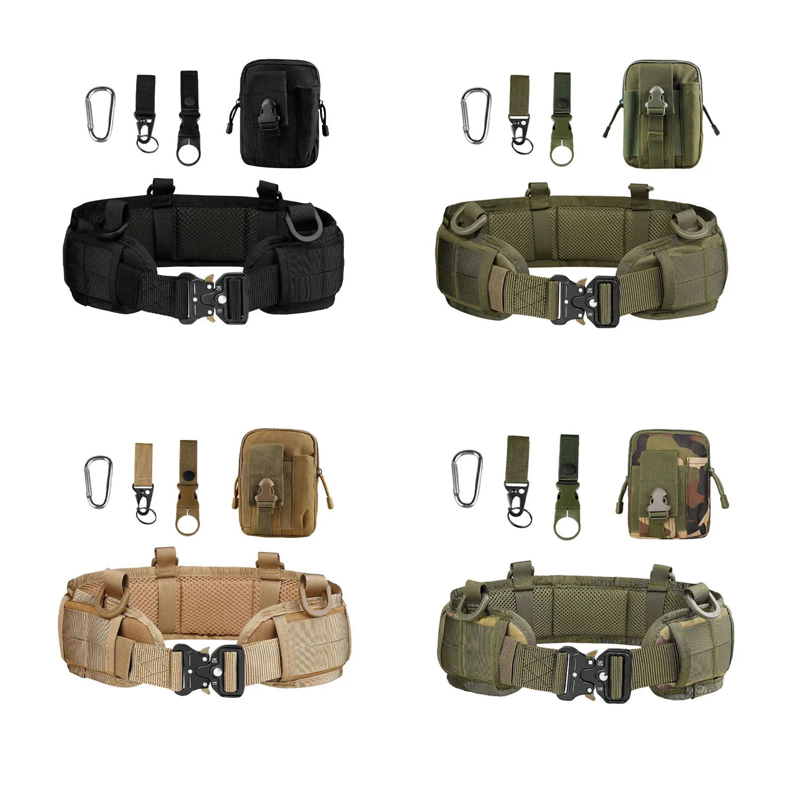 Прочный наружный тактический пояс CS черного цвета - Полный комплект