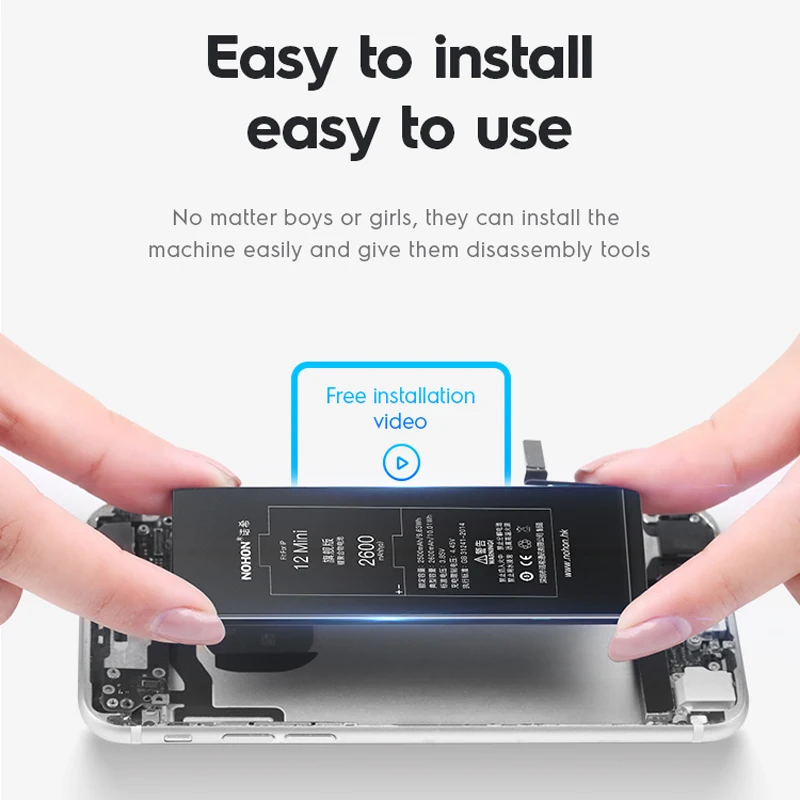 Аккумулятор NOHON для Apple iPhone 12 Mini 11 Pro MAX XS 8 7 6S 6plus SE2 SE 8plus 7plus сменная литий-полимерная